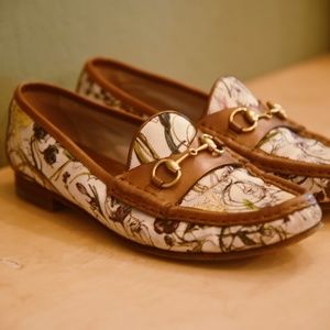 Botanical Print Floral Gucci Loafers